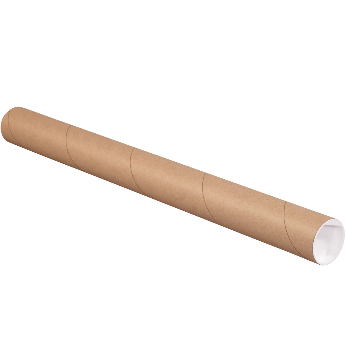 2 x 72 Brown Mailing Tubes With End Caps .080 Gauge 50/Case