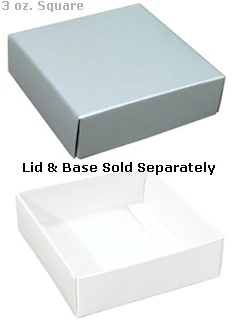 3-11/16 x 3-11/16 x 1-1/8 Silver 3 oz. Square Candy Box LID 250/Case - Image 2