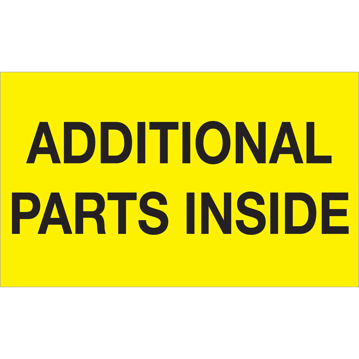 3 x 5" - "Additional Parts Inside" (Fluorescent Yellow) Labels 500/Roll