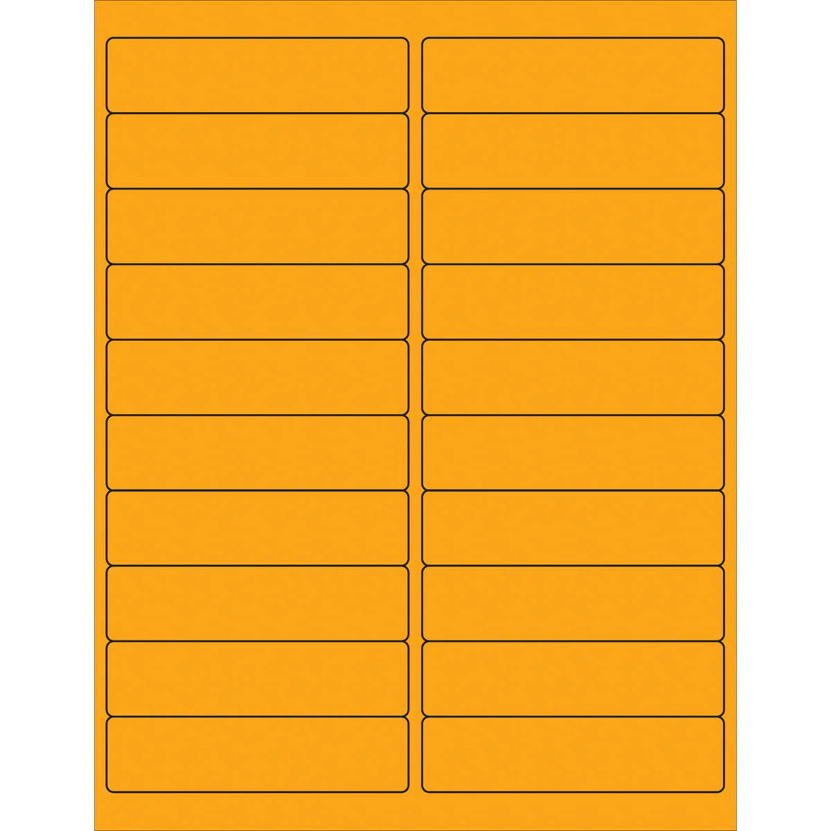 4 x 1" Fluorescent Orange Rectangle Laser Labels 2000/Case