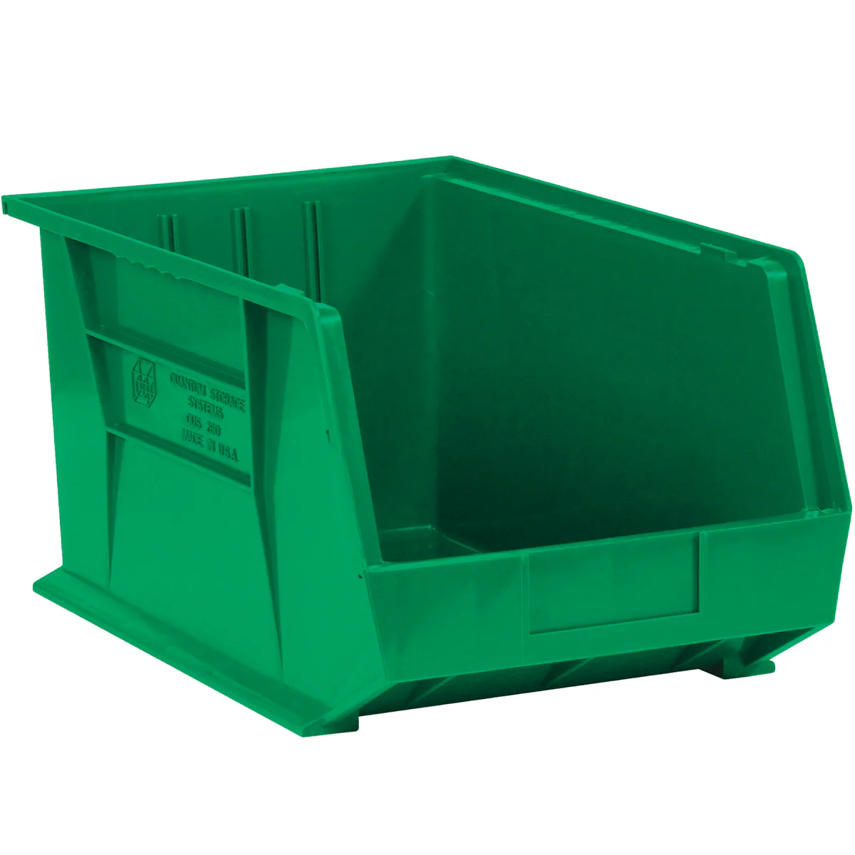 5 1/2 x 14 3/4 x 5 Green Plastic Bin Boxes 12/Case