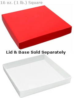 7-9/16 x 7-9/16 x 1-1/8 White 16 oz. (1 lb.) Square Candy Box BASE 250/Case - Image 2