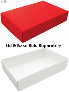 9-3/8 x 6 x 2 White 2 lb. Rectangular Candy Box BASE 250/Case - Image 2